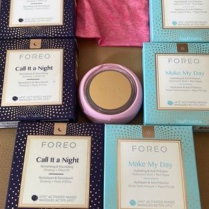 Pink FOREO UFO2 with 6 mask packs